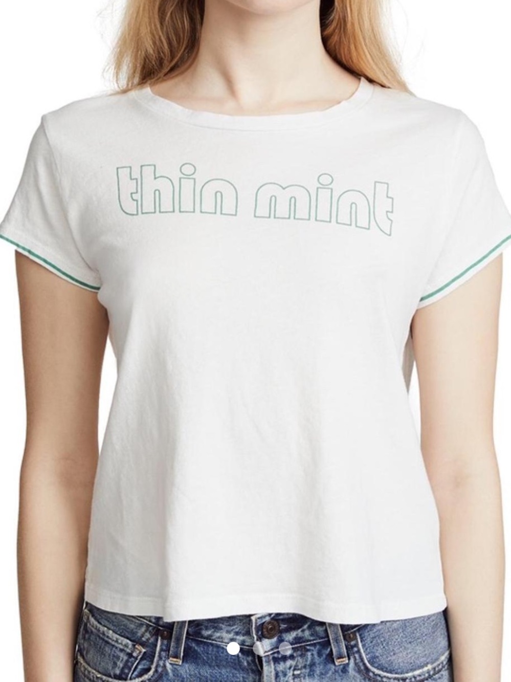 MOTHER Thin Mint GOODIE GOODIE cropped tee shirt